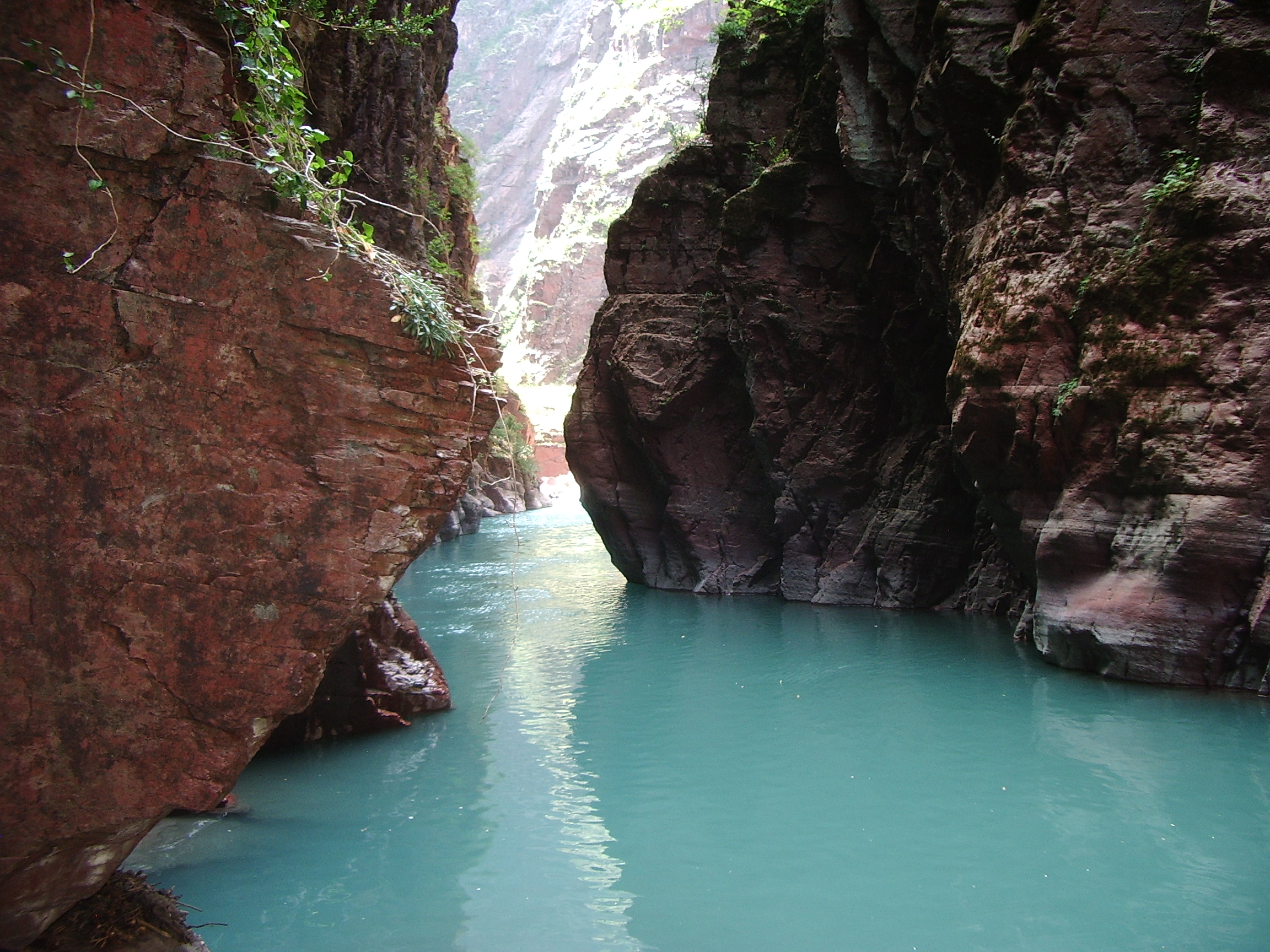 eau turquoise dans le canyon des gorges rouges de Daluis dans les Alpes Maritimes